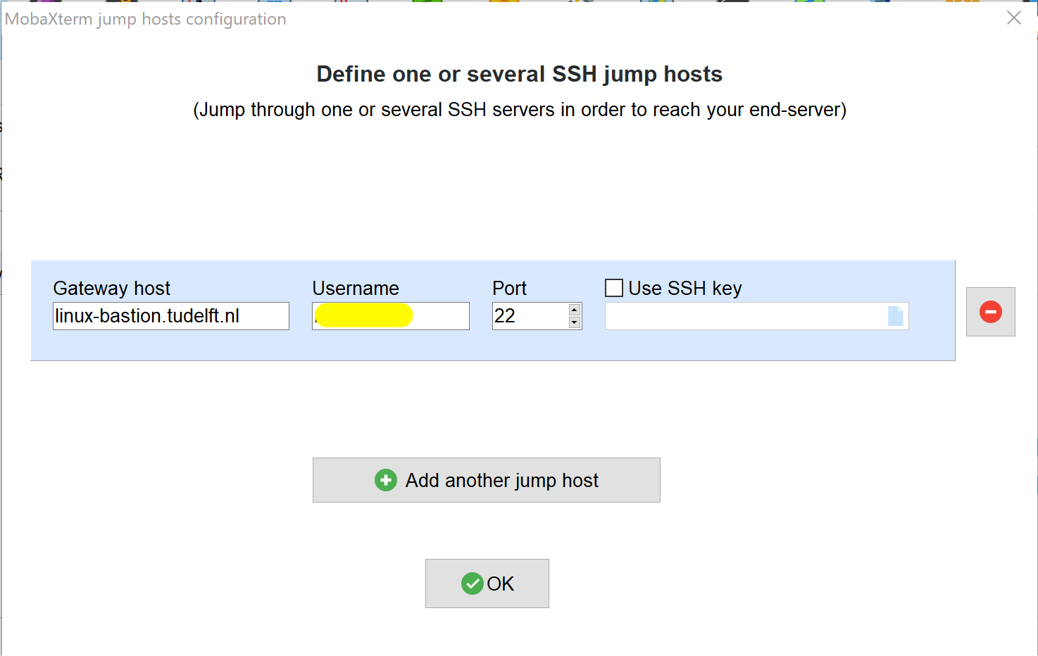 MobaXterm jump host