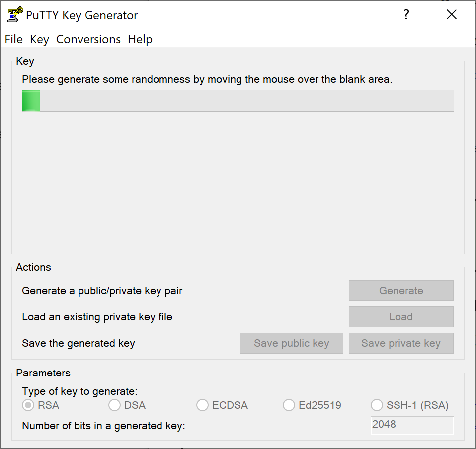 PuTTYgen generate